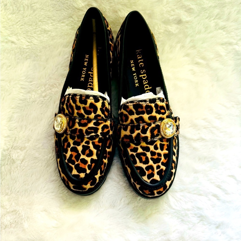 NWOT Kate Spade Loafer Leopard Print Size 8 1/2 - Picture 3 of 7